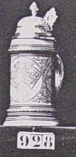 etched card (Skat) stein