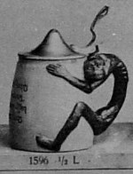 stein with monkey handle