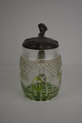 Jugendstil glass beer stein