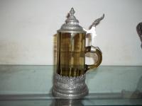 Amber Glass/Pewter Stein