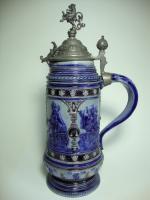 Jug with detailed pewter lid