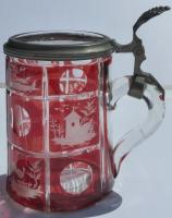 Biedermeier Ruby Glass Stein