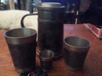 pewter stein & cup set