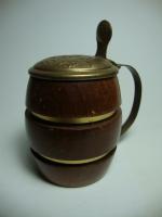 small wooden barrel stein