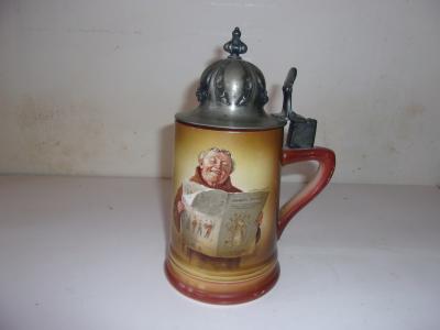 Columbian Art Pottery Monk Stein