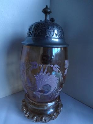 Enameled Glass Stein