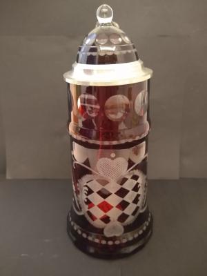 Ruby Red Glass Stein