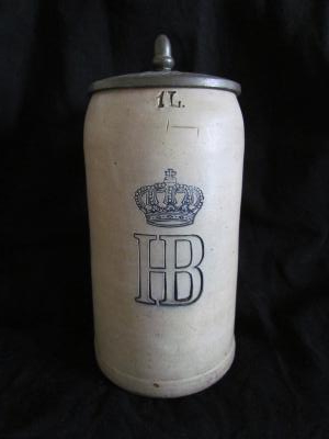 Hofbräuhaus HB 1L masskrug stein # 1916