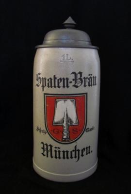 Spaten Bräu 1L masskrug Gothic lettering c. 1905-1920s