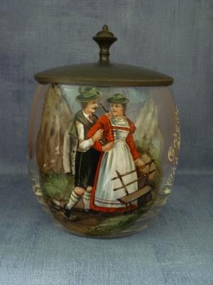 Hand enamelled Glass stein