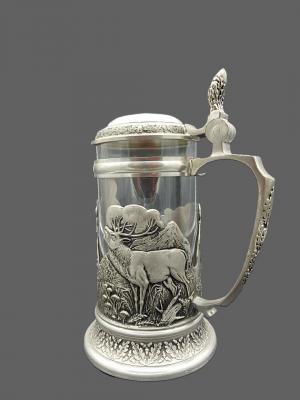 Wildlife stein - Pewter and Glass