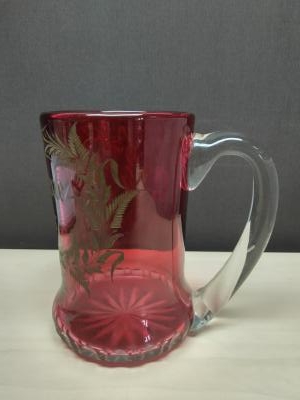 Ruby coloured marriage glass