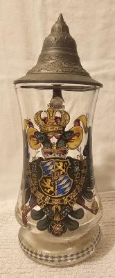 Glass Stein With German Coat of Arms