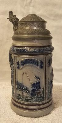 1/2 Liter Salt Glazed Four Seasons Stein