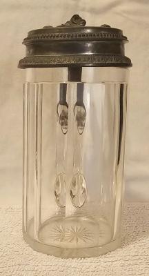 1/2 Liter Ribbed Glass with Pewter Lid