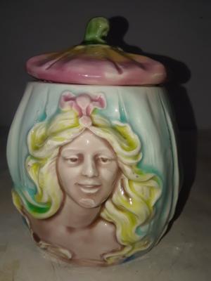 Porcelain Majolica Tobacco Jar