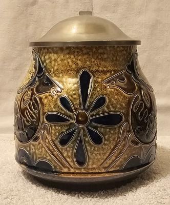 Small, Round Art Deco Pottery Stein with Antelope