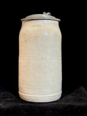 1 Liter hand turned stoneware brewery stein