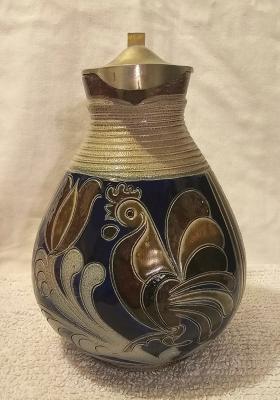 Small Artisan Stoneware Art Deco Rooster Stein