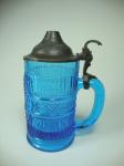 blue glass child's stein