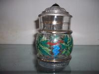 Glass stein, red finial & thumblift