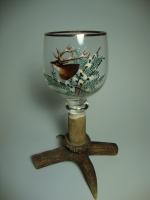 Stag glass on antlers